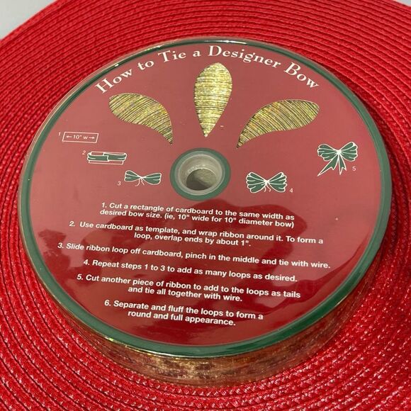 Members Mark Wired Ribbon Gold with Holly 55 yards NWT - Picture 3 of 4